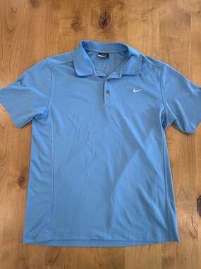 Nike Golf Dri-Fit Standard Fit Short Sleeve Polo Shirt Light Blue Men's Size L